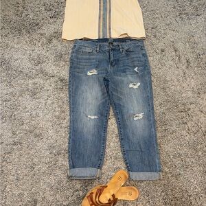 a.n.a Women's Blue Boyfriend Jeans